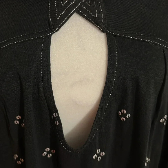 Free People oversized black/silver sequined tops size S - Picture 3 of 11